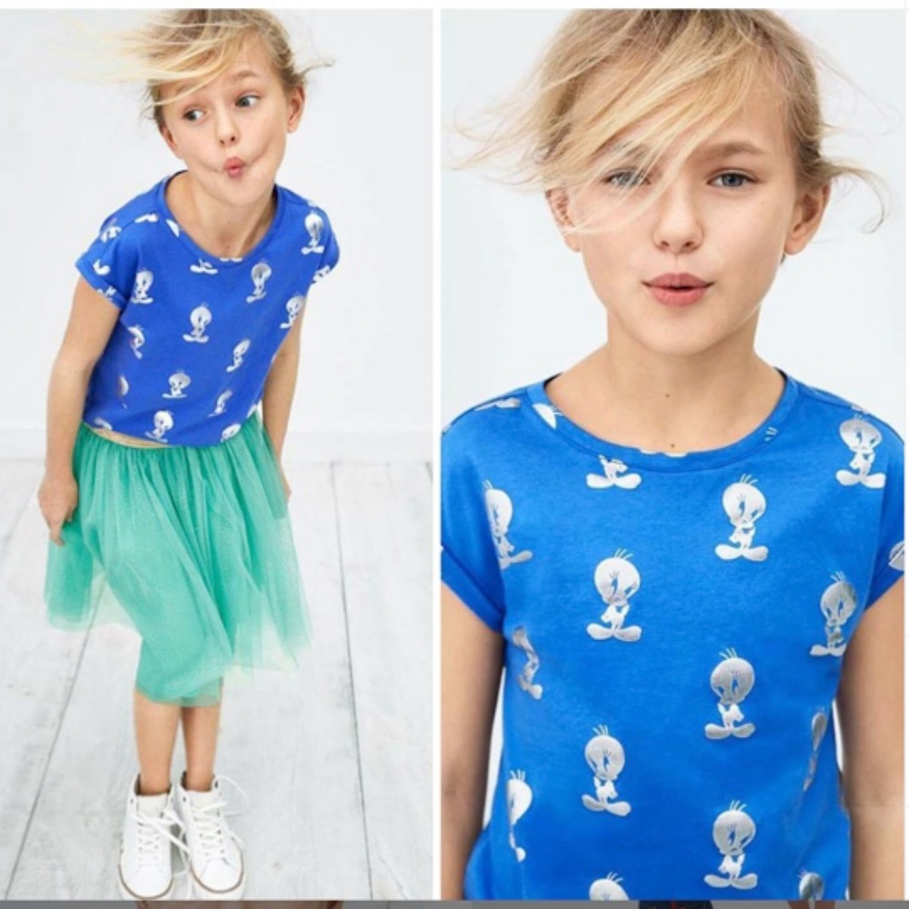 Gap girl royal blue Tweety shirt